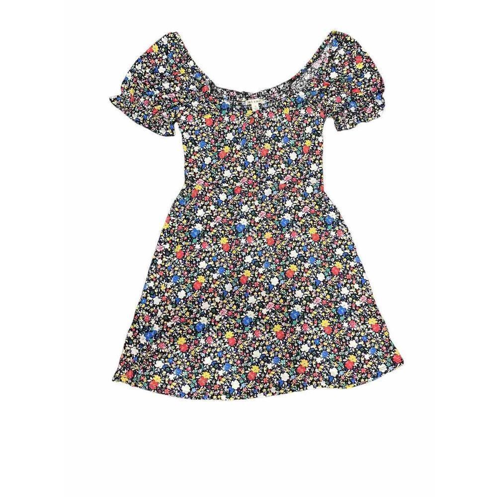 MIAMI|FLORAL Short Sleeve On/Off Shoulder Tie front Dress Cottagecore M